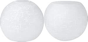 Rivqahra 2 Pack White Linen Glass Globe Shade Replacement Globe Cover