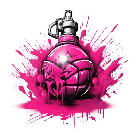 Premium AI Image | Pink Team Explosion A Vibrant Graffiti Grenade