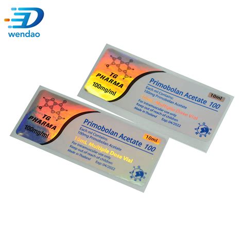 Pharmaceutical Steroid 10ml Hologram Vial Labels Medical Labels And