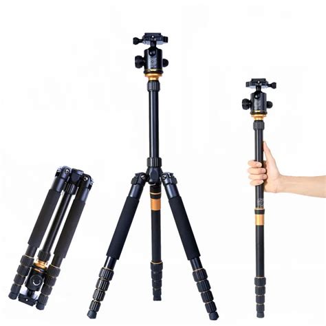 Qzsd Q666 Travel Tripod For Camera Pro Monopod With Ball Head Aluminium