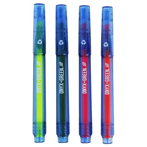 Onyx And Green Fine Highlighter Pens 4 Colours Chisel Tip Buy At Best