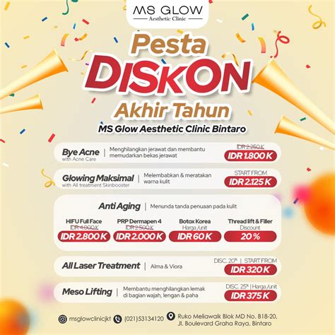 Pricelist Ms Glow Aesthetic Clinic