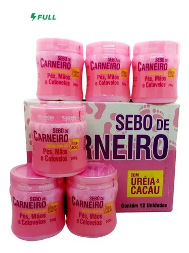 Kit 12 Creme Hidratante Pé Mãos Rachadura Sebo De Carneiro Tipo De