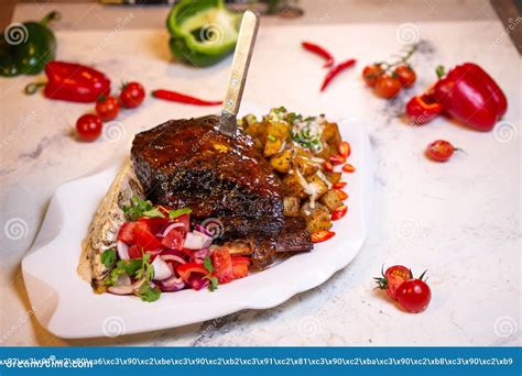 Beef Ribs with Sauce for the Holiday Stock Photo - Image of barbecue, grill: 264394808