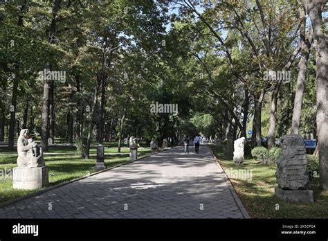 Open Air Sculpture Museum, Frunze Street, Bishkek, Bishkek City Region, Kyrgyzstan, Central Asia ...