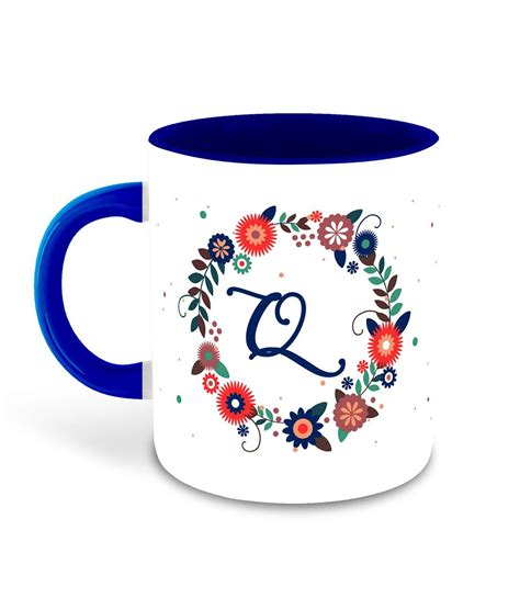 Coffee Cup Letter Q Teacup Coffee Mug With Alphabet Letter Q Drink