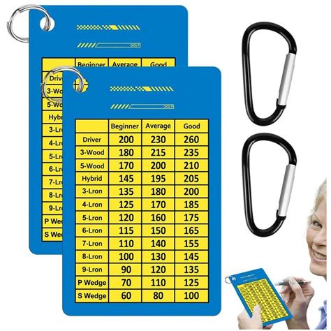 pcs golf club range chart card golf club distance card golf score
