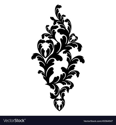 Damask Vintage Baroque Scroll Ornament Royalty Free Vector