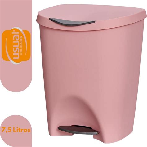 Lixeira Rose 7 5 Litros Pedal Cozinha Banheiro Office Shopee Brasil