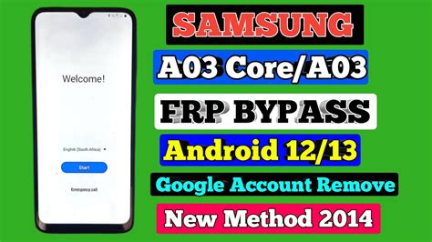 Samsung A03 A03 Core Frp Bypass 2024 Android 13 New Security No Screen Lock A032f Frp Unlock