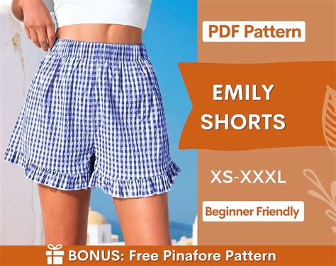 Shorts Sewing Pattern Women Shorts Pattern Beginner Shorts Elastic Waistband Shorts High Waist