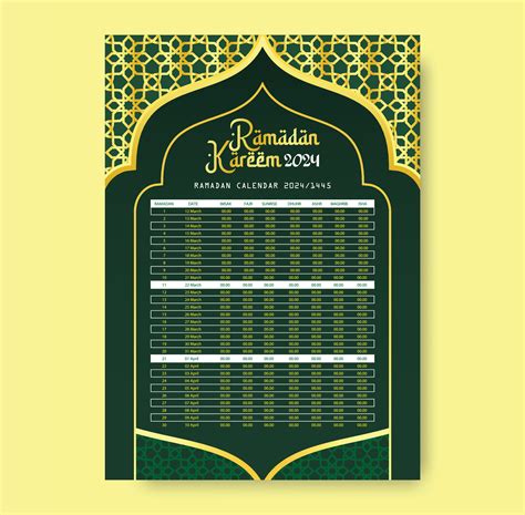 Ramadan Calendrier Conception Mod Le Ramadan Calendrier Imsakia