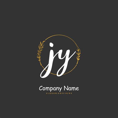 Jy Initial Handwriting And Signature Logo Design With Circle Beautiful