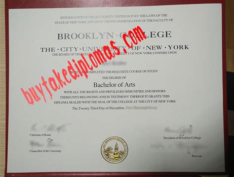 Buy Brooklyn College City University Of New York Fake Diploma Buy