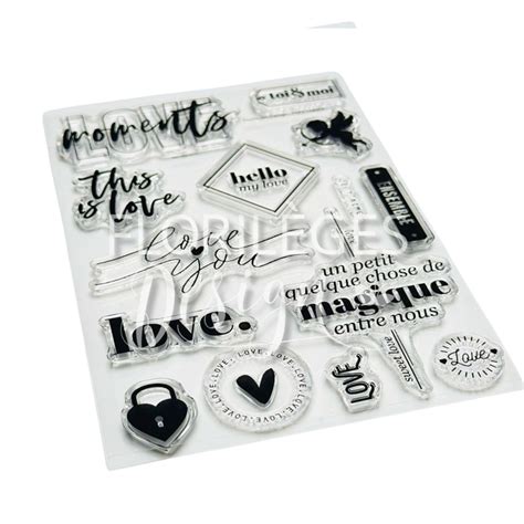 Tampons Transparents This Is Love 14 Pcs Scrapmalin