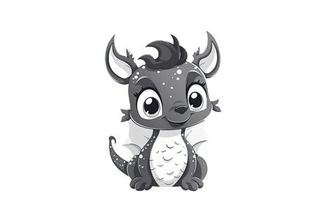 Cute Grey Dragon Graphic By Gornidesign Creative Fabrica