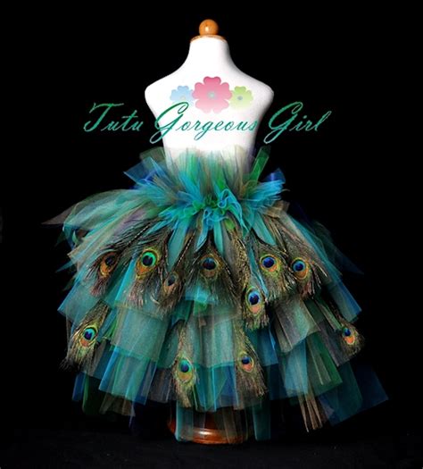 Girls Teen Peacock Bustle Tutu Halloween Peacock Tutu Costume