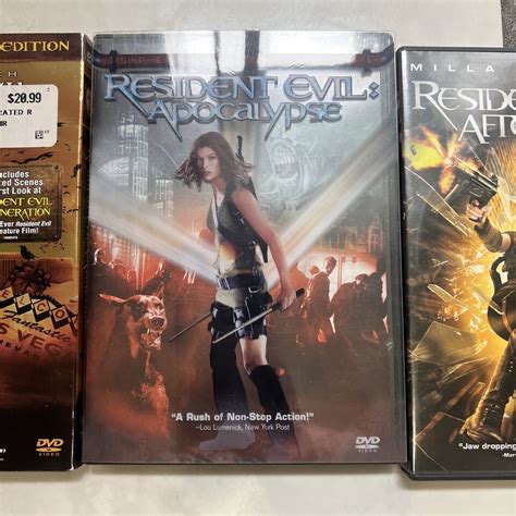 Lot Of 3 Resident Evil Movies DVDs Apocalypse Extinction Afterlife EBay