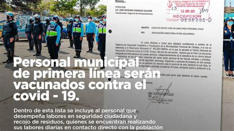 Personal Municipal De Primera Línea Serán Vacunados Contra El Covid 19