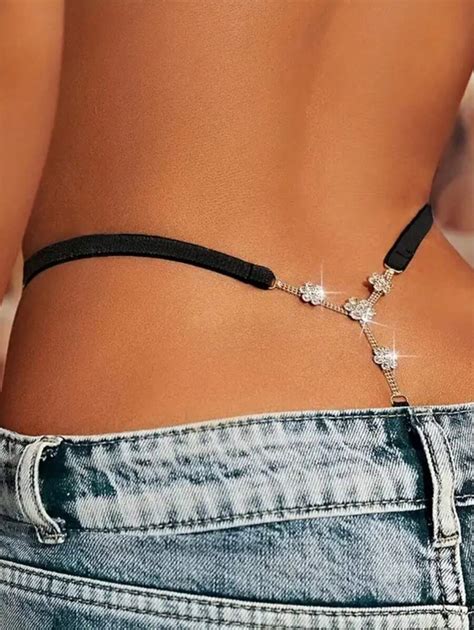 Chaîne de corps Bikini Sexy pour femme avec strass en forme de fleur et