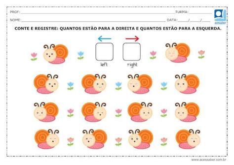 Atividade Lateralidade Direita E Esquerda - Atividade de lateralidade: Direita-esquerda - Ed. Infantil e 1º ano ...