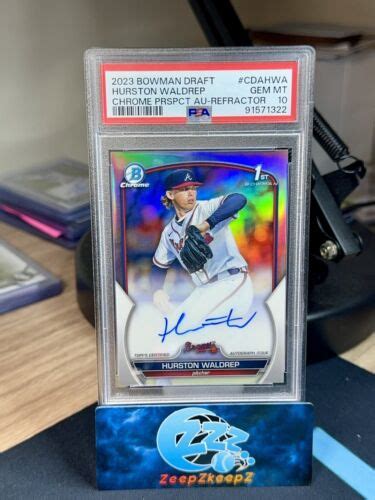 Hurston Waldrep 2023 Bowman Draft Chrome 1st SP Refractor Auto 499 PSA