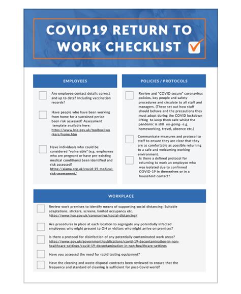 Download our latest Covid-19 Back To Work Checklist