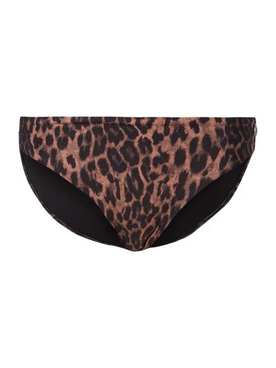 Kup online Guess Figi bikini z wzorem w panterkę ciemnobrązowy