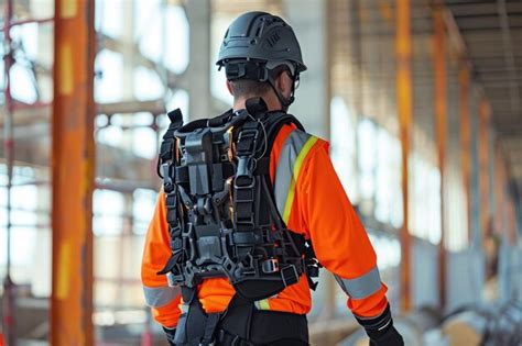 Premium Ai Image A Photo Of A Man Wearing A Safety Vest And Helmet While Performing A Task