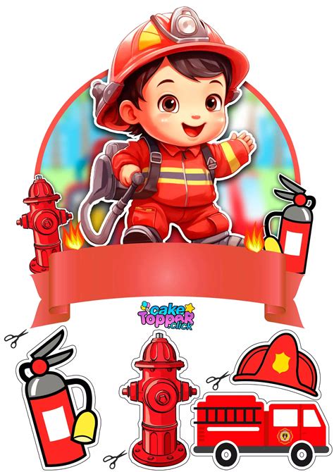 Pin by Melitany on Niños y graduación Fireman cake topper Fireman