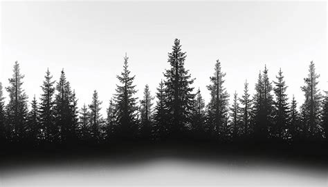 Premium Photo Forest Silhouette White Background Forest Background