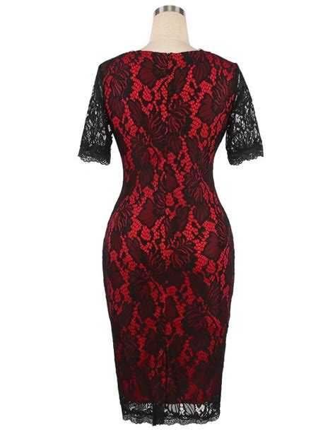 Womens Elegant Sexy Lace Crochet Hollow Out Dress Suit Pinup Party