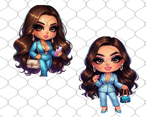 Chibi Latina Lady Boss 24 PNG Chibi Hispanic Woman Chibi Dolls Png Chibi Girl Png Chibi