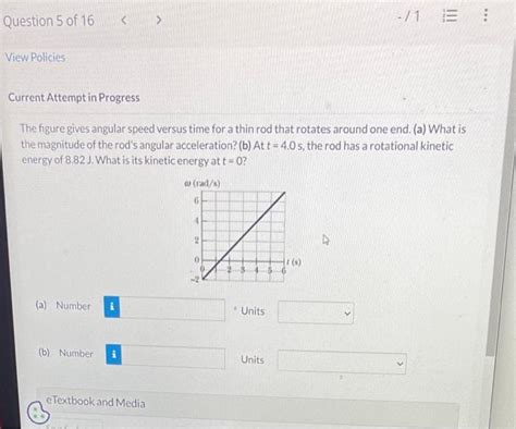 Solved The Figure Gives Angular Speed Versus Time For A Thin Chegg