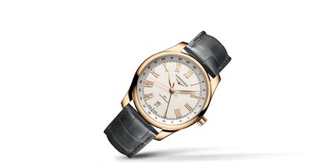 Longines Master Collection Gmt Automatic 18 Karat Pink Gold Silver