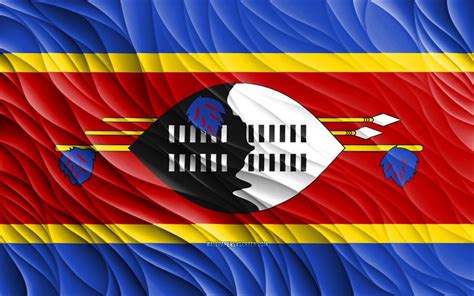 Descargar 4k La Bandera De Eswatini Las Banderas Onduladas En 3d Los