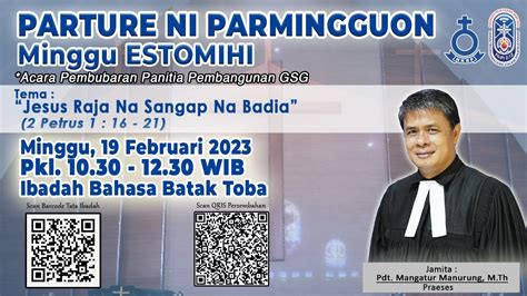 PARTURE NI PARMINGGUON ESTOMIHI MINGGU 19 FEBRUARI 2023 Pkl 10 30