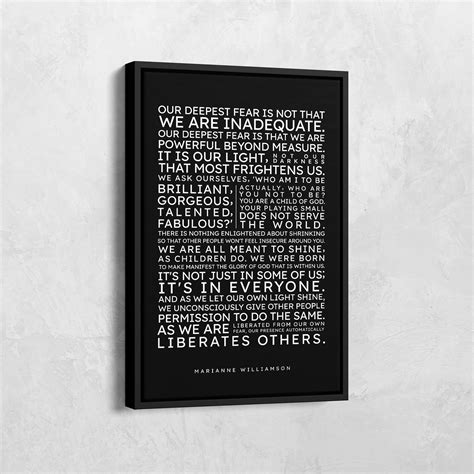 POSTER Our Deepest Fear Poem by Marianne Williamson Print