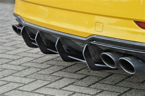 Performance Rear Bumper Diffuser Addon With Ribs Fins For Audi A V