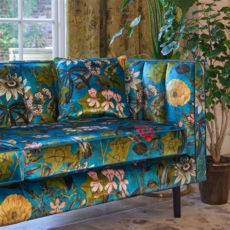 Passiflora Kingfisher Fabric Exotica Clarke Clarke