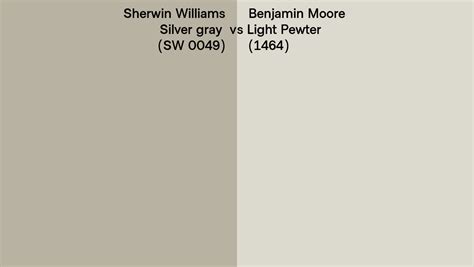 Sherwin Williams Silver Gray Sw 0049 Vs Benjamin Moore Light Pewter