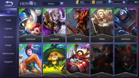 Mobile Legends Characters Skins