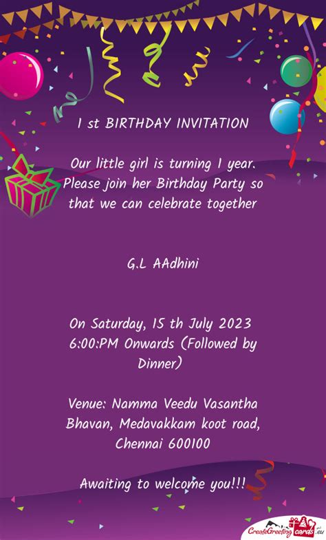 St Birthday Invitation Free Cards