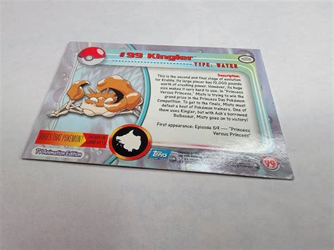 Topps Pokémon 99 Kingler Regular Water Crab TV Animation Edition LP