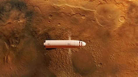 Spacex Bfr Spaceship Above Mars Human Mars