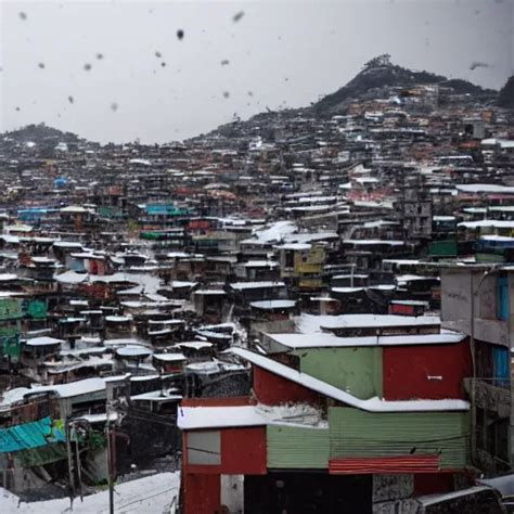 Photograph Of A Snow Day In A Favela Stable Diffusion Openart