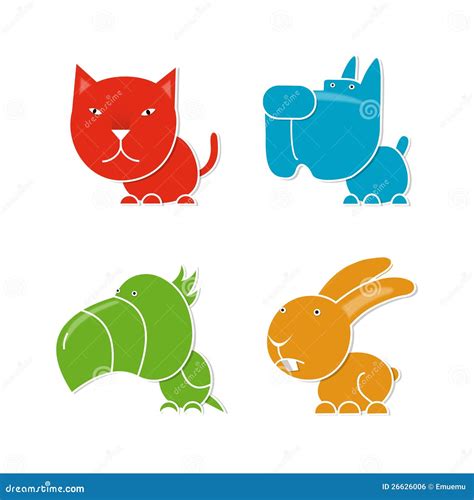Four pets stock vector. Illustration of bunny, parrot - 26626006