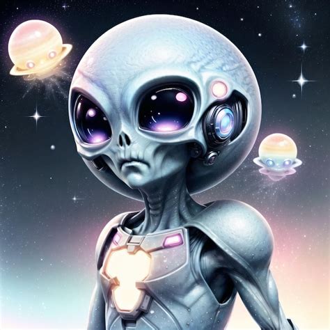 Premium Ai Image Cute Alien With Big Eyes