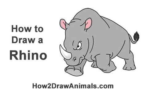 How To Draw A Rhinoceros Cartoon