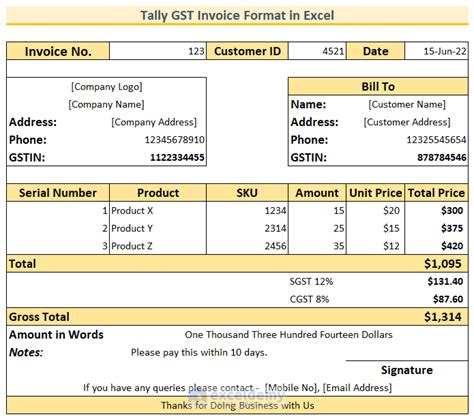 Create Gst Invoice Format In Excel Step By Step Guideline Off